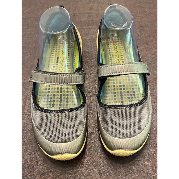 ECCO BIOM Natural Motion Mary Jane Shoes Gray Teal Mesh Size 39 US 8.5 Minimal - Picture 2 of 10